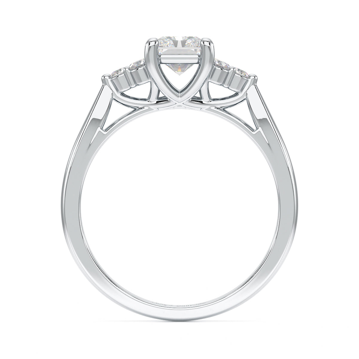 Radiant Trefoil Engagement Ring