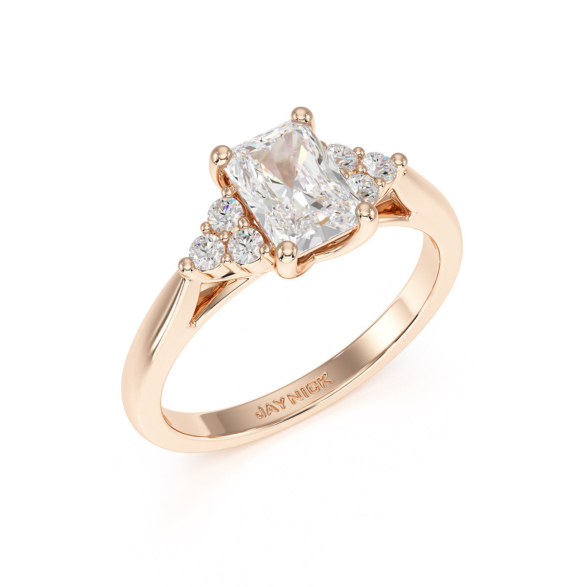 Radiant Trefoil Engagement Ring