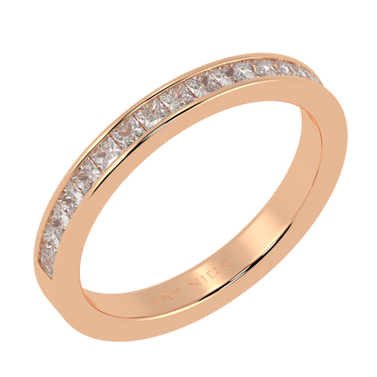 Wide Princess Cut Half Eternity Ring