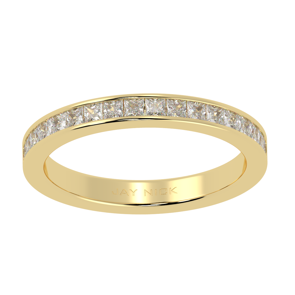 Wide Princess Cut Half Eternity Ring