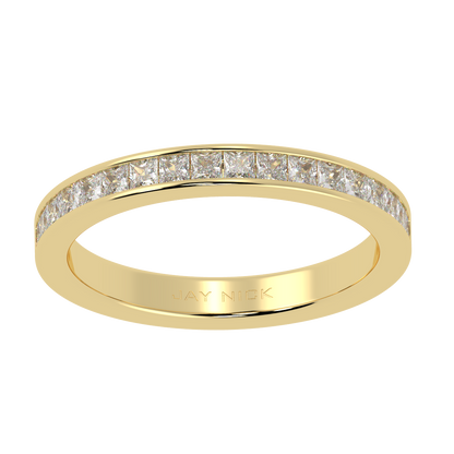 Wide Princess Cut Half Eternity Ring