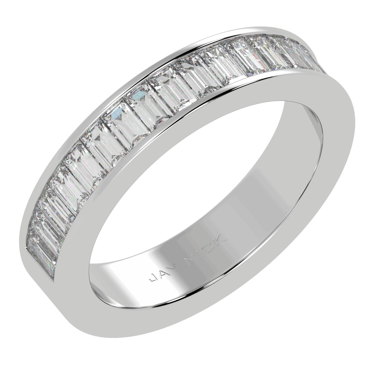 Baguette Cut Half Eternity Ring