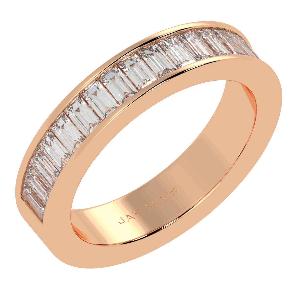 Baguette Cut Half Eternity Ring