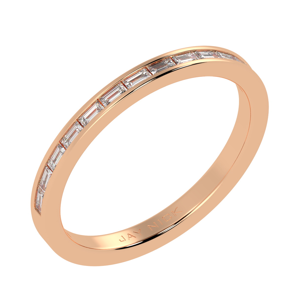 Petite Baguette Cut Half Eternity Ring