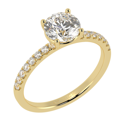 Modern Round Diamond Shoulder Ring