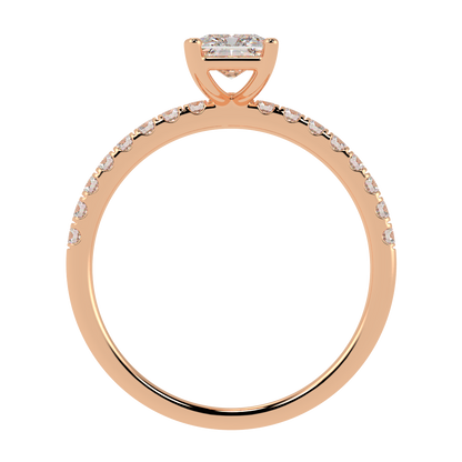 Modern Radiant Diamond Shoulder Ring