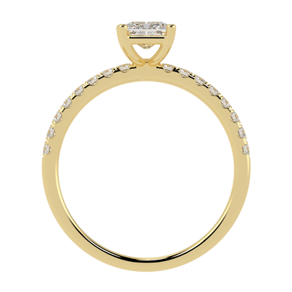 Modern Radiant Diamond Shoulder Ring