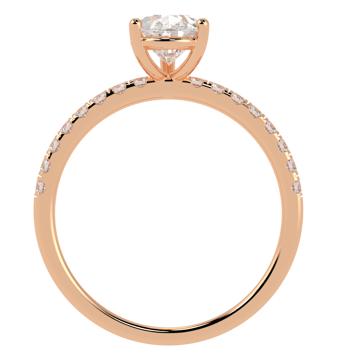 Modern Pear Diamond Shoulder Ring