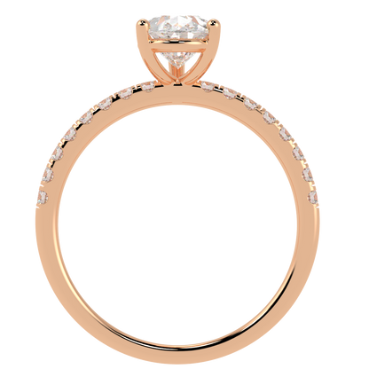 Modern Pear Diamond Shoulder Ring