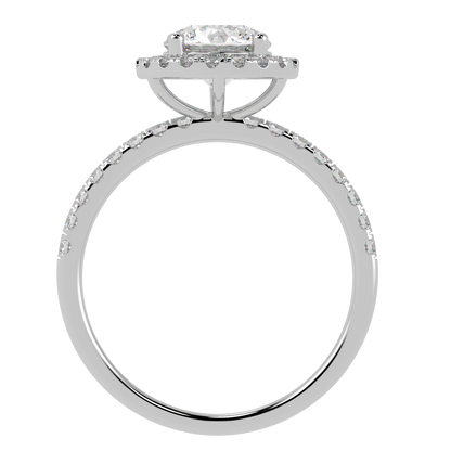 Modern Round Cut Halo Ring