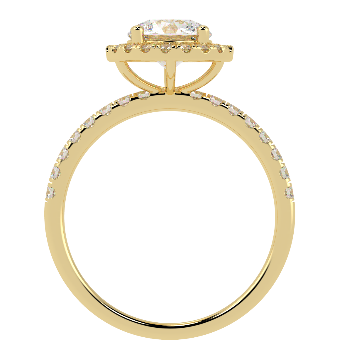 Modern Round Cut Halo Ring