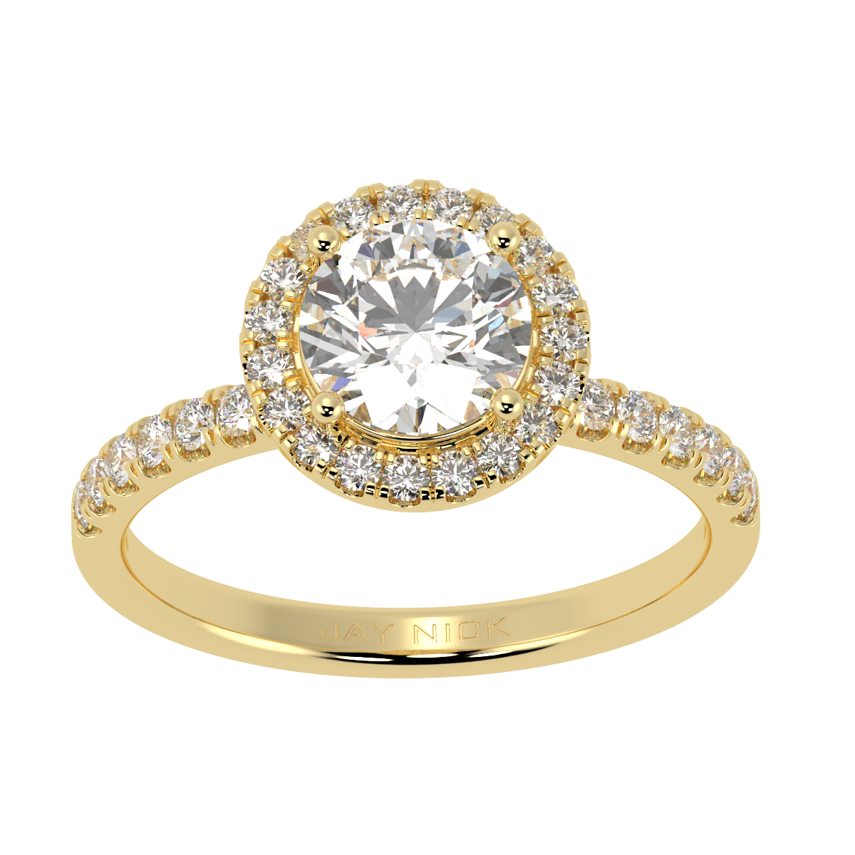 Modern Round Cut Halo Ring