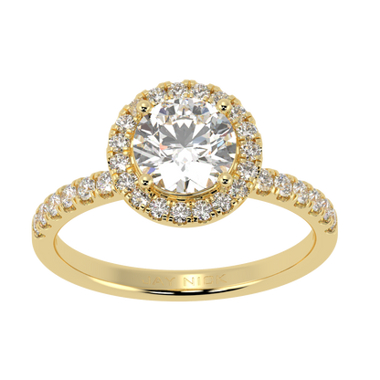 Modern Round Cut Halo Ring