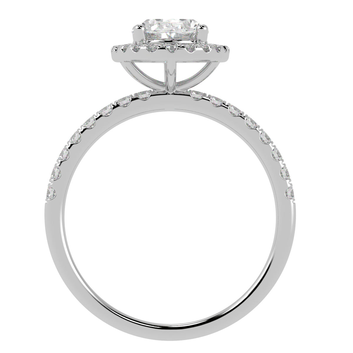 Modern Oval Cut Halo Ring