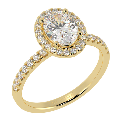 Modern Oval Cut Halo Ring