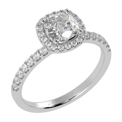 Modern Cushion Cut Halo Ring