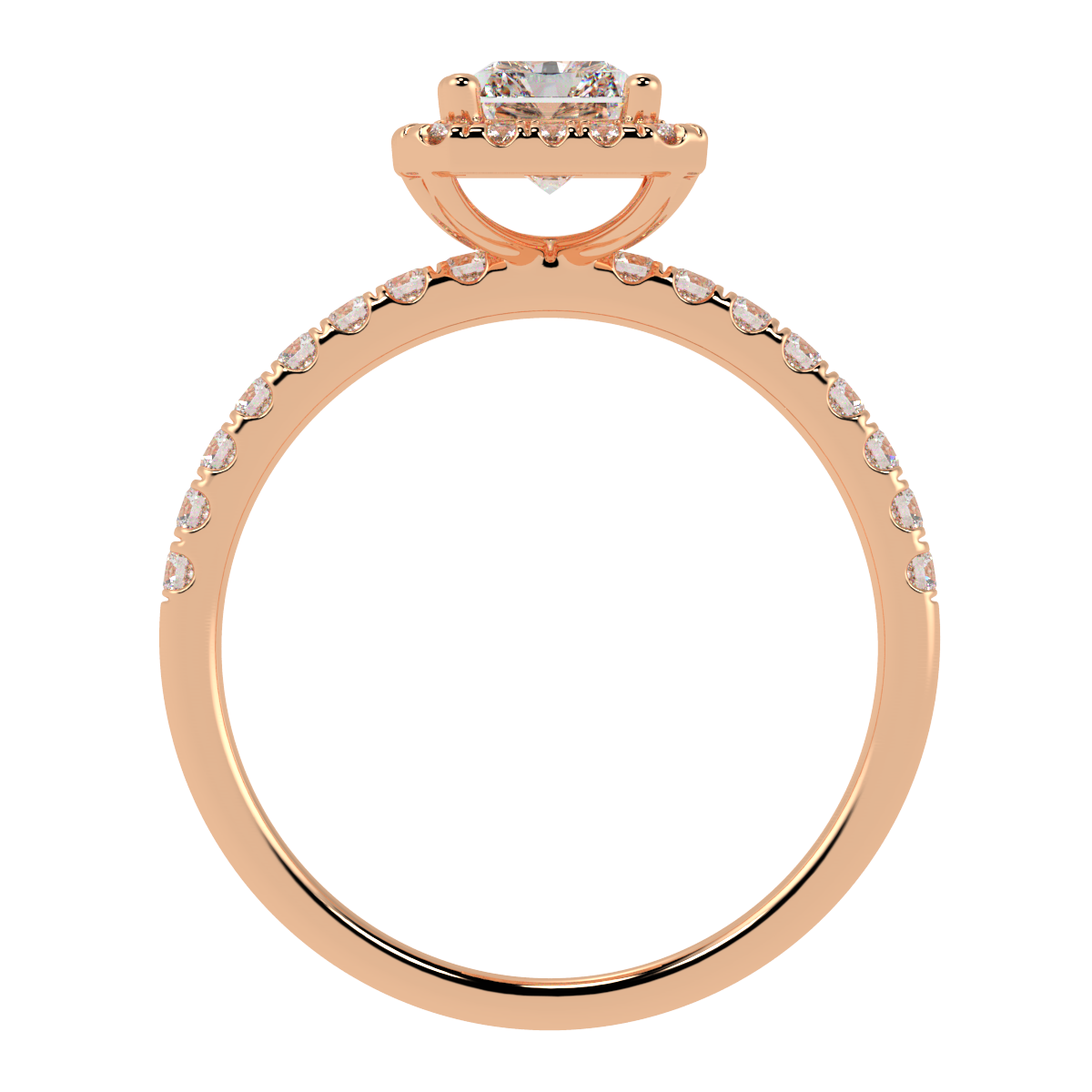 Modern Radiant Cut Halo Ring