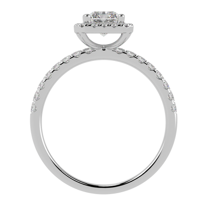 Modern Radiant Cut Halo Ring