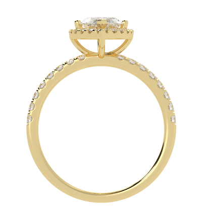 Modern Marquise Cut Halo Ring