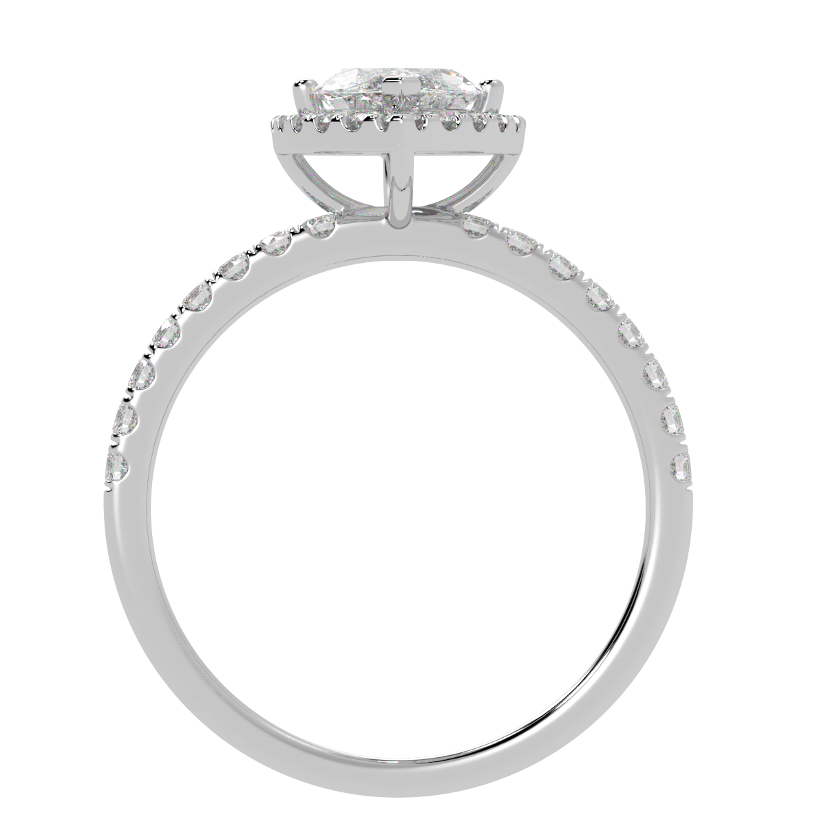 Modern Marquise Cut Halo Ring