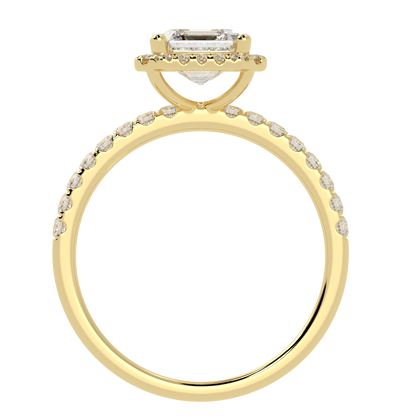 Modern Asscher Cut Halo Ring