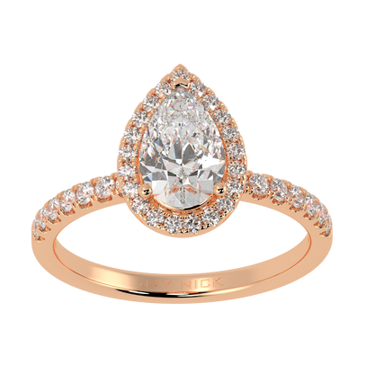 Modern Pear Cut Halo Ring