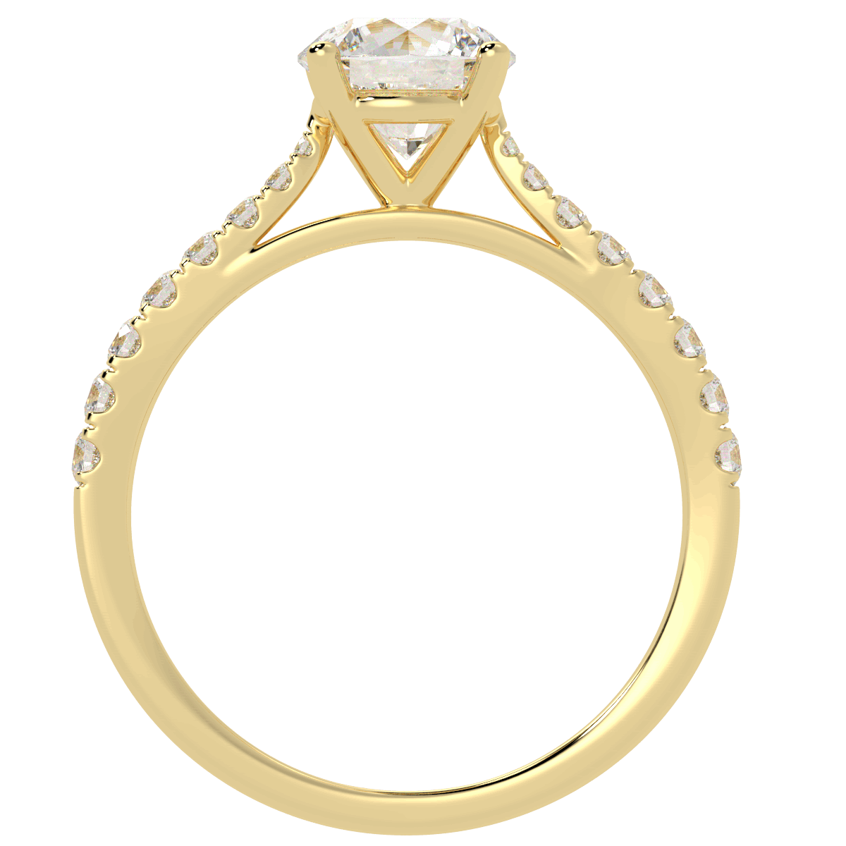 Classic Round Diamond Shoulder Ring