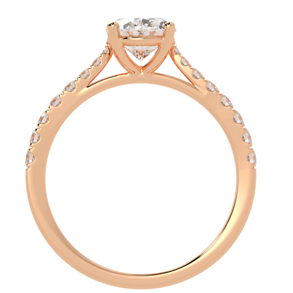 Classic Oval Diamond Shoulder Ring