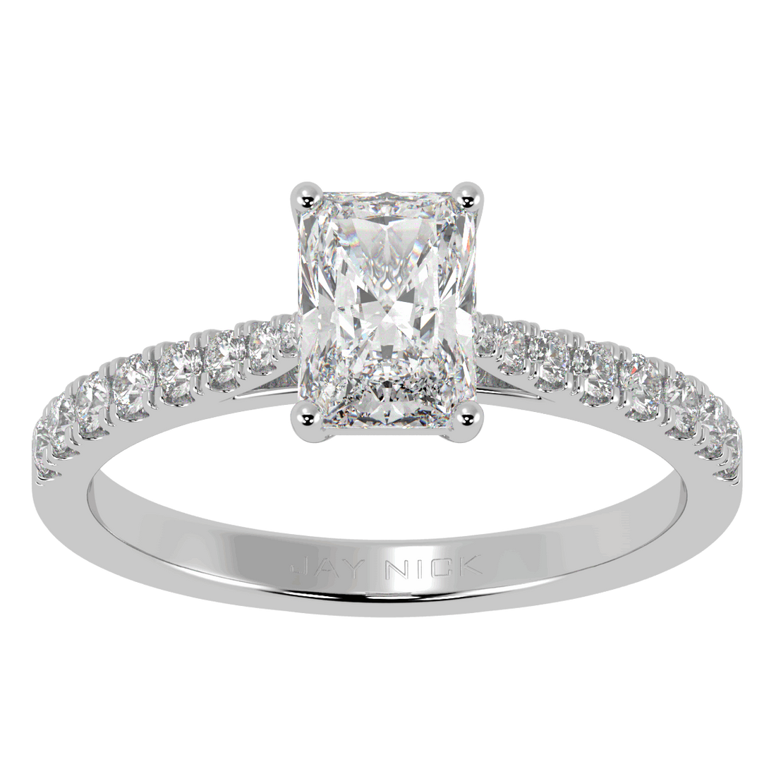 Classic Radiant Diamond Shoulder Ring