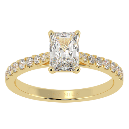 Classic Radiant Diamond Shoulder Ring