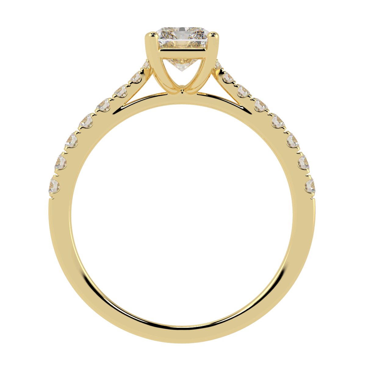 Classic Radiant Diamond Shoulder Ring