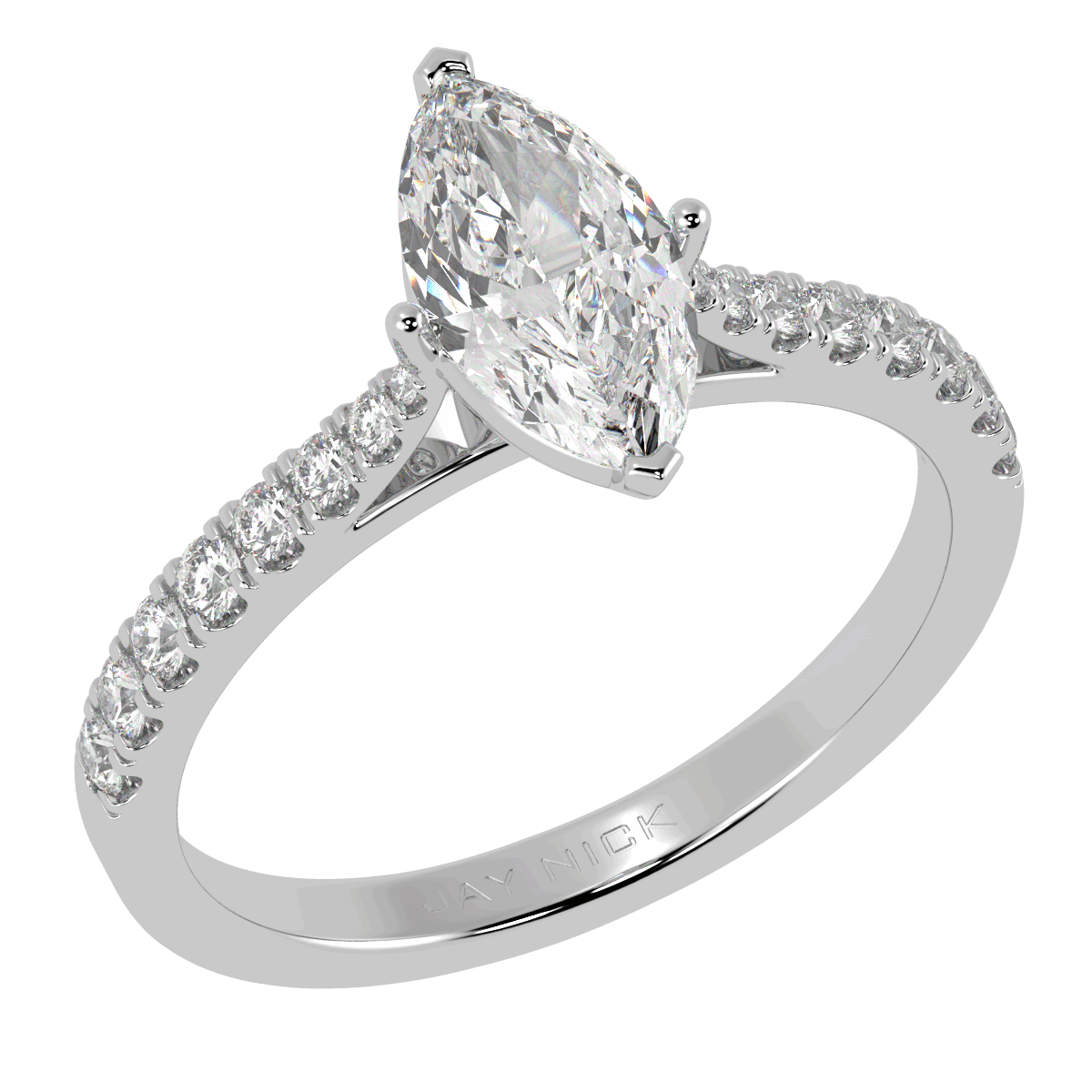 Classic Marquise Diamond Shoulder Ring