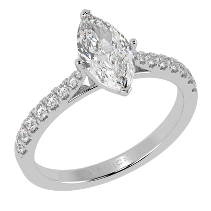 Classic Marquise Diamond Shoulder Ring