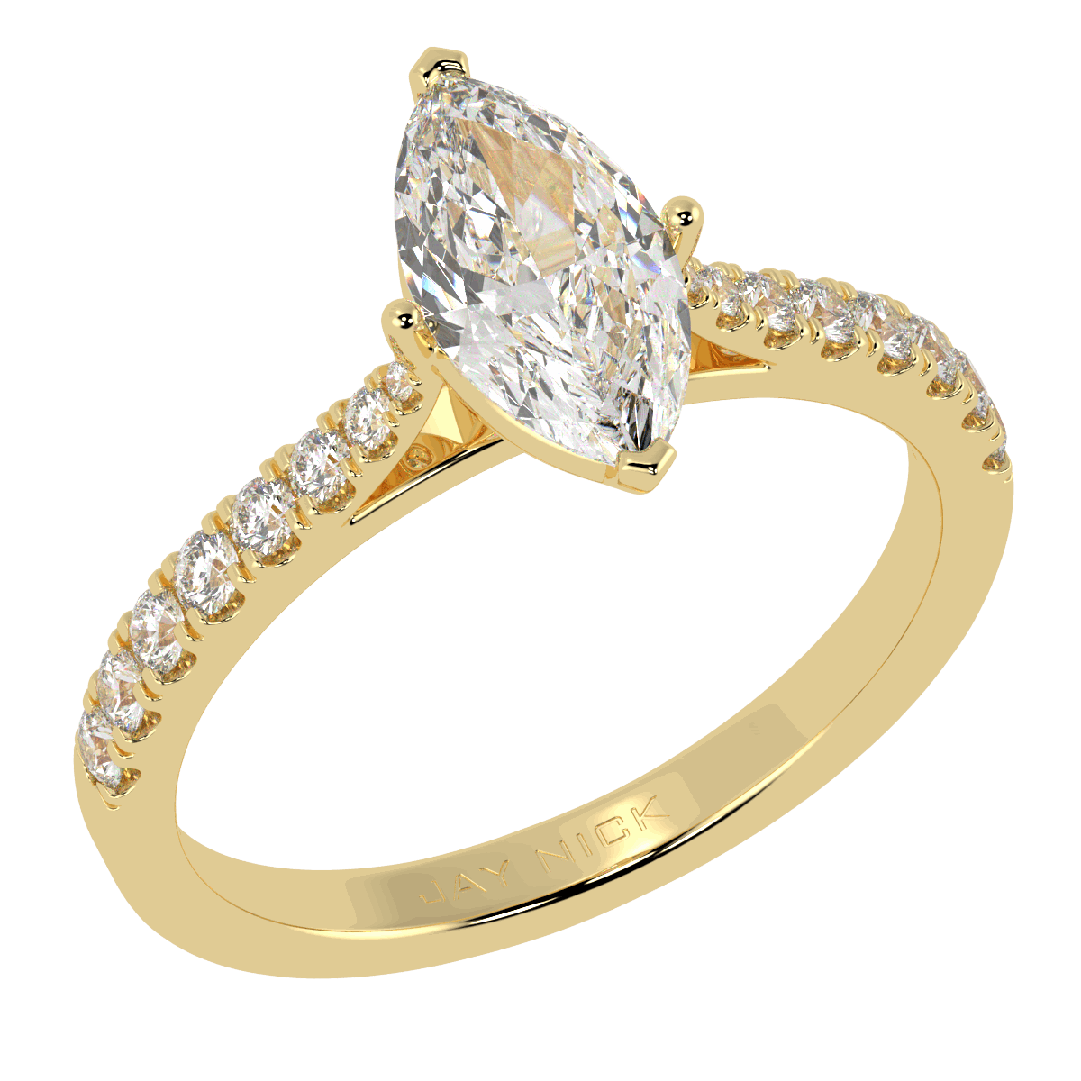 Classic Marquise Diamond Shoulder Ring