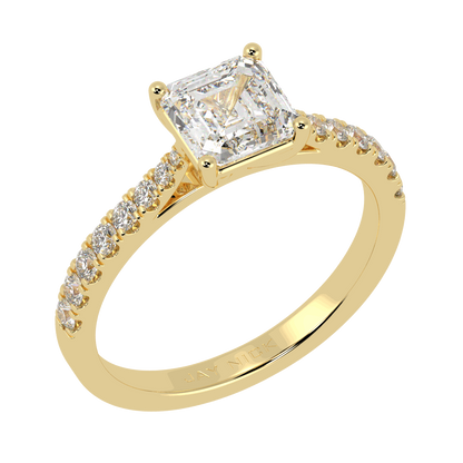 Classic Asscher Diamond Shoulder Ring