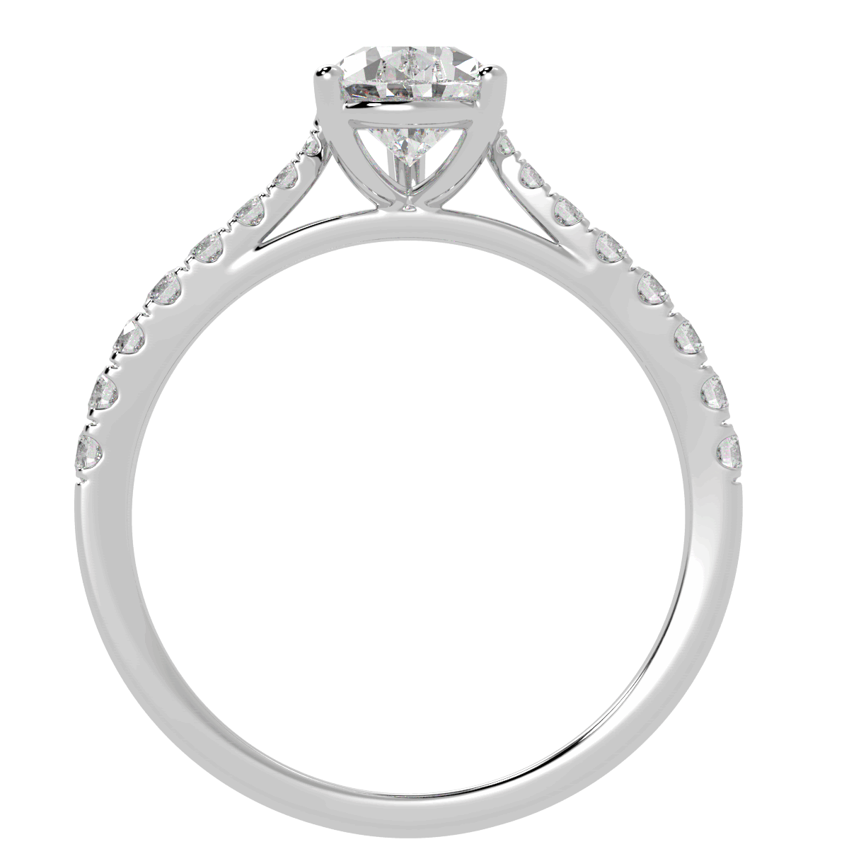 Classic Pear Diamond Shoulder Ring