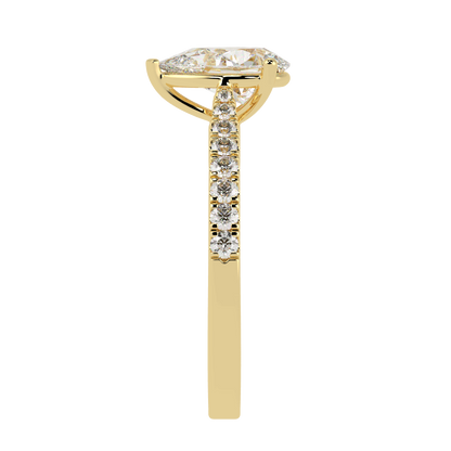 Classic Pear Diamond Shoulder Ring