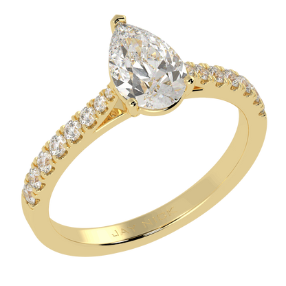 Classic Pear Diamond Shoulder Ring