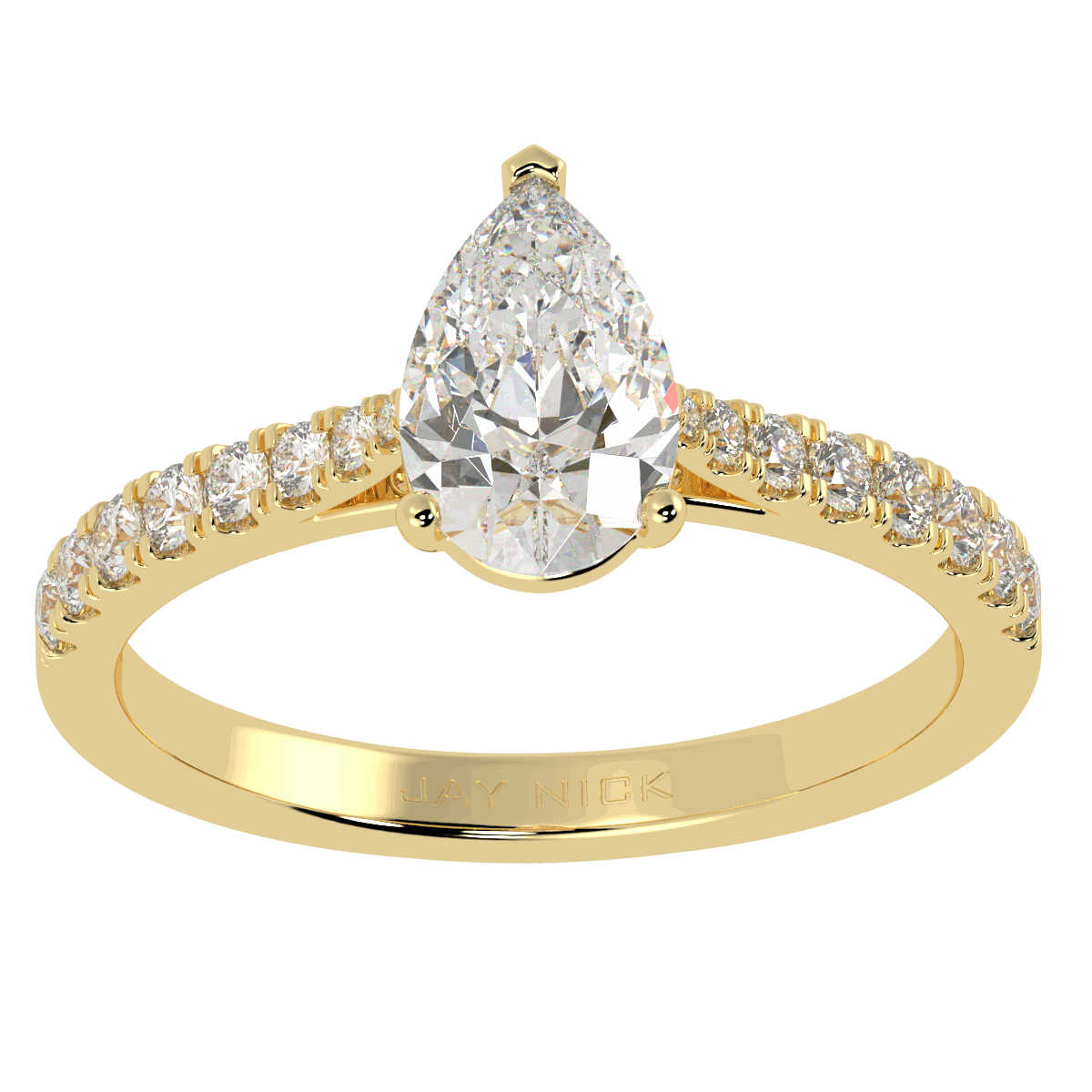 Classic Pear Diamond Shoulder Ring