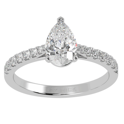 Classic Pear Diamond Shoulder Ring