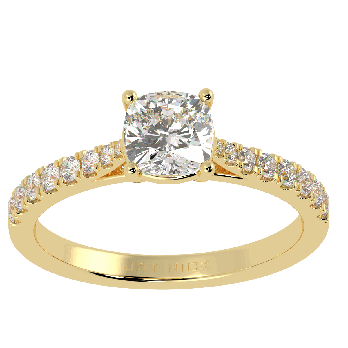 Classic Cushion Diamond Shoulder Ring