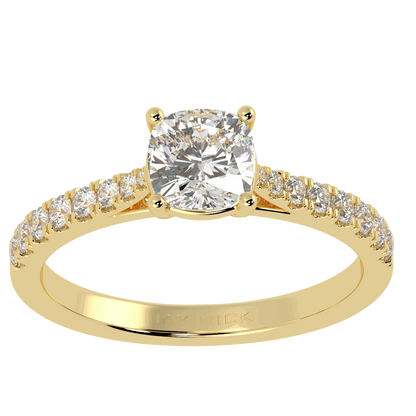 Classic Cushion Diamond Shoulder Ring