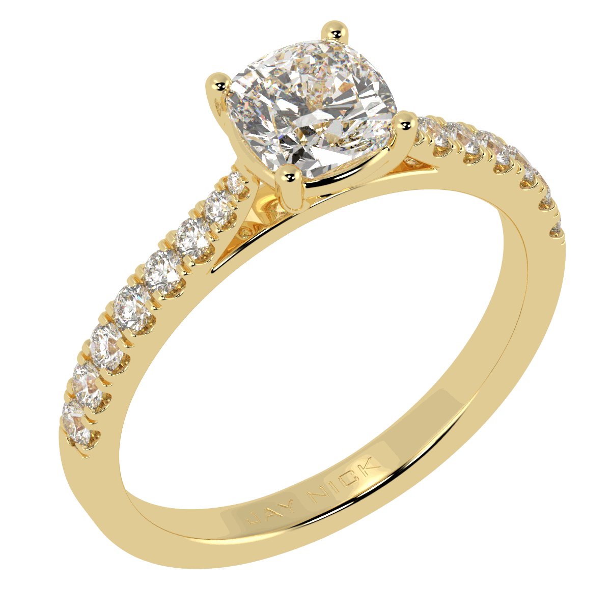 Classic Cushion Diamond Shoulder Ring