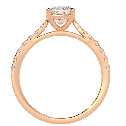 Classic Cushion Diamond Shoulder Ring