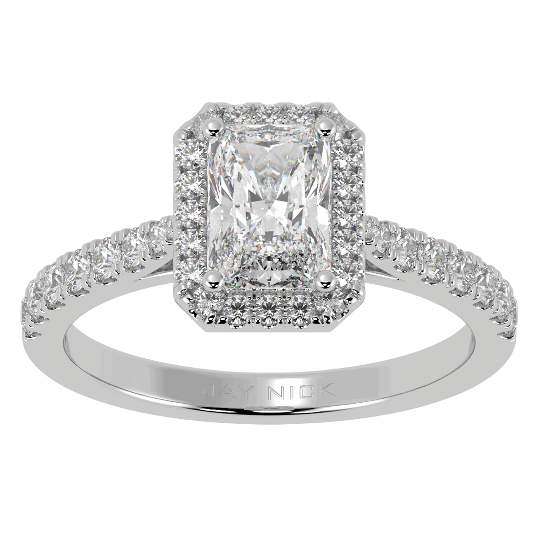 Classic Radiant Cut Halo Ring