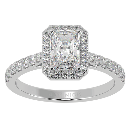 Classic Radiant Cut Halo Ring