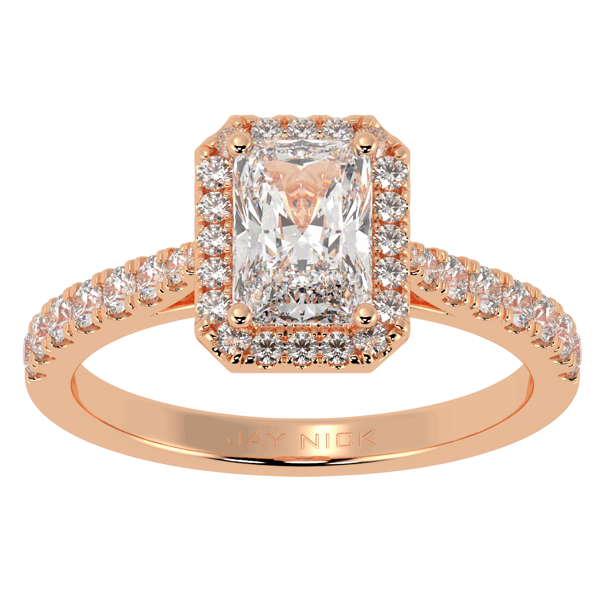 Classic Radiant Cut Halo Ring