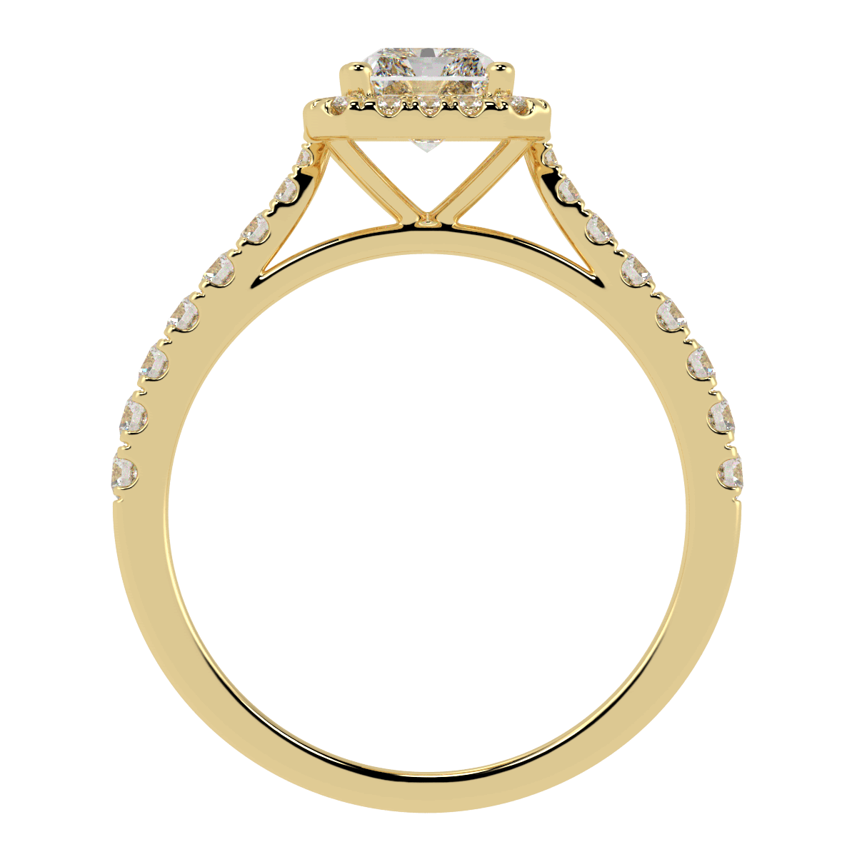 Classic Radiant Cut Halo Ring