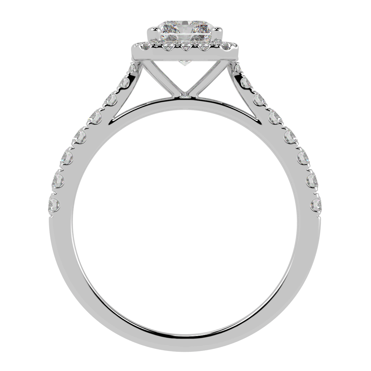 Classic Radiant Cut Halo Ring