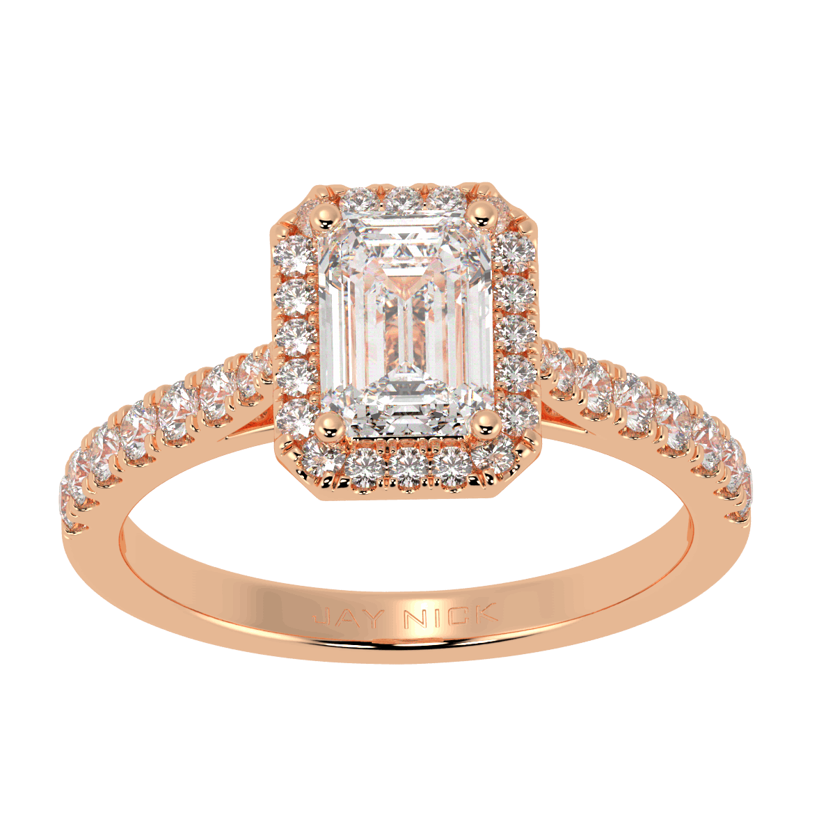 Classic Emerald Cut Halo Ring